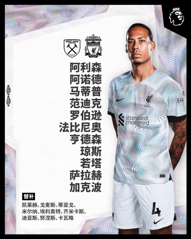 比分更新-【英超】哈克波马蒂普破门，利物浦2比1逆转西汉姆